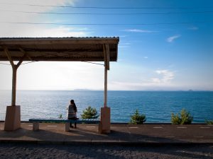 Nhà ga cô đơn Shimonada Nhật Bản