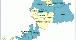 Bản đồ tỉnh Fukui - Nhật Bản